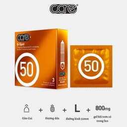 Combo 4 hộp 3 chiếc bao cao su CARE 22 28 48 50 siêu mỏng siêu gai kéo dài thời gian nhiều gel - 18centi 4