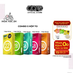 Bao Cao Su CARE Siêu mỏng, Hương Vani, Hương Bạc Hà Hương Dâu bcs có Gai, Gân Gai Hương Nhiệt Đới - 18centi 1
