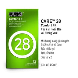Bao Cao Su Mỏng Trơn CARE 28 Hương Vani Nhiều Gel Bôi Trơn, Kéo Dài Thời Gian CARE LATEX -18centi 4