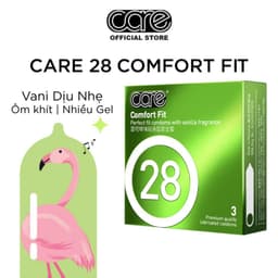 Bao Cao Su Mỏng Trơn CARE 28 Hương Vani Nhiều Gel Bôi Trơn, Kéo Dài Thời Gian CARE LATEX -18centi 2