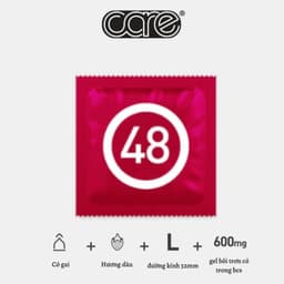 combo bao cao su có gai care 48+ 01 bcs gai, 01 gel bôi trơn gốc nước 5g, 02 gói khăn ướt an toàn - 18centi 2