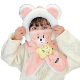 Mũ Len 3in1 Hình Cún Nâu DITIP, Mũ Lông Trùm Đầu Liền Khăn Cổ Và Găng Tay Giữ Ấm Cho Bé 3