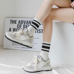Sét 10 Đôi Tất Vớ Cổ Cao Kẻ Cổ Phong Cách Trẻ Trung Năng Động Siêu Hot 🌸FREESHIP🌸 6