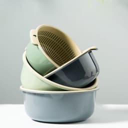 Set Rổ Và Chậu Rửa Rau Củ, Trái Cây S6 Hai Lớp - Rổ Để Thực Phẩm Ăn Lẩu Khô Ráo Có Lỗ Treo - Nhiều Size 6
