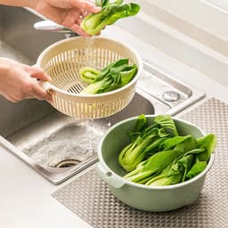 Set Rổ Và Chậu Rửa Rau Củ, Trái Cây S6 Hai Lớp - Rổ Để Thực Phẩm Ăn Lẩu Khô Ráo Có Lỗ Treo - Nhiều Size 5