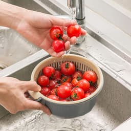 Set Rổ Và Chậu Rửa Rau Củ, Trái Cây S6 Hai Lớp - Rổ Để Thực Phẩm Ăn Lẩu Khô Ráo Có Lỗ Treo - Nhiều Size 7
