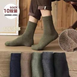Bộ 10 Đôi Tất Vớ Nam Cổ Cao Lông Xù Dày Dặn, Siêu Ấm Cho Mùa Đông - Sản phẩm Sitot Chất Lượng. 1