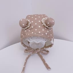 Mũ Trẻ Em Xuân Thu Đông Cotton Nguyên Chất Sơ Sinh Chấm Bi Dễ Thương Túi Hoa Nam Nữ Mũ Bảo Vệ Tai Bé Siêu Dễ Thương 6