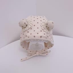 Mũ Trẻ Em Xuân Thu Đông Cotton Nguyên Chất Sơ Sinh Chấm Bi Dễ Thương Túi Hoa Nam Nữ Mũ Bảo Vệ Tai Bé Siêu Dễ Thương 4