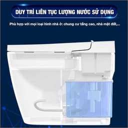 Bồn Cầu Thông Minh HATO HT2 , Có Két Nước Ẩn , Chống bắn , Xịt Sấy Tự Động , Sưởi Nhiệt Thành Bệt ,Cảm Ứng, Điều Khiển 6