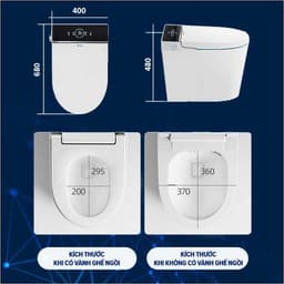 Bồn Cầu Thông Minh HATO HT2 , Có Két Nước Ẩn , Chống bắn , Xịt Sấy Tự Động , Sưởi Nhiệt Thành Bệt ,Cảm Ứng, Điều Khiển 3