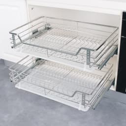 Giá Kéo Bát Đĩa Đa Năng SUS Inox 304 Kéo Ra Không Gây Tiếng Ồn , Có Ray Giảm Chấn , Kệ Đựng Bát Đĩa Có Khay Đựng Nước 8