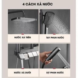 Sen Cây Tắm Đứng Phím Đàn Hato Mạ Nano Tĩnh Điện, Vòi Sen Tắm Đứng Lõi Đồng Hiển Thị Nhiệt Độ Bảo Hành Chính Hãng 5 Năm 8