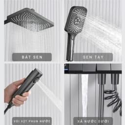 Sen Cây Tắm Đứng Phím Đàn HATO Củ Sen Lõi Đồng 2,8 Kg Mạ Titan 5 Lớp, Hiển Thị Nhiệt Độ, Thời Gian,4 Chức Năng Xả -SC165 9
