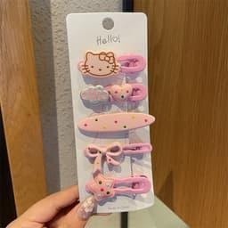 Set 5 Kẹp Tóc Hello Kitty Cho Bé Gái  Siêu Cute🍀FREESHIP🍀Vỉ 5 Ket Tóc Kute Cho Bé Gái 5
