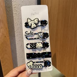 Set 5 Kẹp Tóc Hello Kitty Cho Bé Gái  Siêu Cute🍀FREESHIP🍀Vỉ 5 Ket Tóc Kute Cho Bé Gái 7