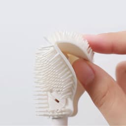 Bàn chải cọ silicon 3D rửa ly cốc cán dài WHITE - Vệ sinh bình sữa tạo bọt tiện lợi, cọ ly đa năng. 5