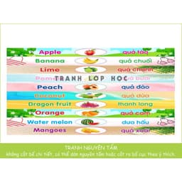 (Có sẵn) Decal mầm non- TRANG TRÍ BẬC CẦU THANG mẫu hoa quả, động vật 1