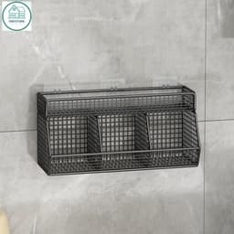 Kệ Đựng Gia Vị, Kệ Đựng Hành Tỏi, Kèm Khay Đựng Gia Vị Dán Tường, Tiện Ích , Tặng Kèm Miếng Dán 5