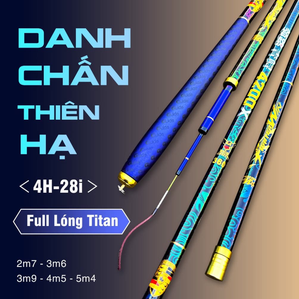 Cần câu cá Danh Chấn Thiên Hạ  4H fishing (Màu Full Titan ) 2024 chuyên câu rô diếc ,chép nhỏ cảm giác ghahaf231