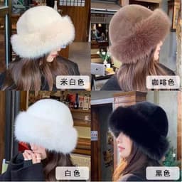 Mũ Nón lông mềm phong cách, mũ beret phủ lông Tuyết - Mũ Len Cho Nữ Phụ kiên chụp hình siêu xinh, nhatle.shopsi 3