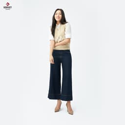 Quần Dài Nữ GENVIET JEANS Vải jeans Form Ống Suông, Quần Bò Nữ Dáng Suông Thiết Kế Đơn Giản Dễ Phối Đồ 8776 2