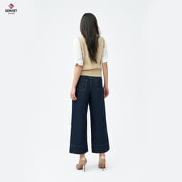 Quần Dài Nữ GENVIET JEANS Vải jeans Form Ống Suông, Quần Bò Nữ Dáng Suông Thiết Kế Đơn Giản Dễ Phối Đồ 8776 3