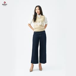 Quần Dài Nữ GENVIET JEANS Vải jeans Form Ống Suông, Quần Bò Nữ Dáng Suông Thiết Kế Đơn Giản Dễ Phối Đồ 8776 4