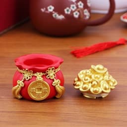 Hũ đựng muối gạo sứ trang trí ban thờ thần tài mang lại may mắn cho gia đình. 4