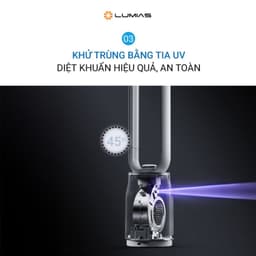 Quạt Không Cánh Lumias T08 Pro, Kiêm Lọc Không Khí 38W - Bản Tiếng Việt 7