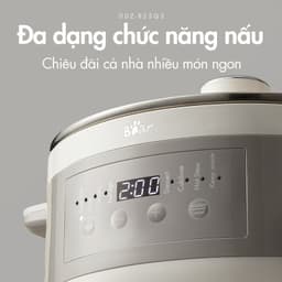 Nồi Nấu Chậm Bear DDZ-B25Q3, 2.5L 400W, 5 Thố Sứ, Chưng Cách Thủy, Nấu Cháo, Hầm, Chè, Hàng Chính Hãng 2