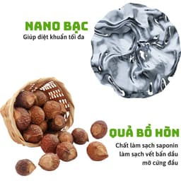 [CHÍNH HÃNG- LỌ 1000ML ] Nước rửa chén bát hữu cơ Bồ Hòn Bio Nano - Sạch dầu mỡ, tinh dầu khử mùi- Sản Phẩm Viện Hàn L 4