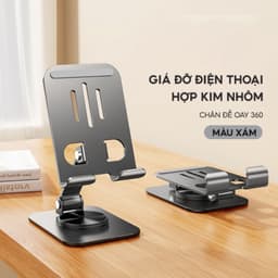 Giá đỡ điện thoại và máy tính bảng xoay 360 độ từ hợp kim nhôm kệ tiện lợi cho xem phim livestream 3