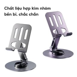Giá đỡ điện thoại và máy tính bảng xoay 360 độ từ hợp kim nhôm kệ tiện lợi cho xem phim livestream 4