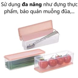 COMBO 3 Hộp Chữ Nhật Bảo Quản Thực Phẩm Đa Năng Hokori 6790 dáng dài có nắp đậy nhựa dẻo bền để tủ lạnh AMIZIN 5