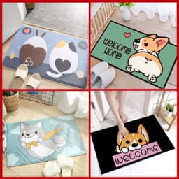 Combo 3- 5 Thảm lau chân 3D hình thú cute chống trơn trượt, thấm nước 40x60cm  - TH88 3