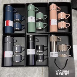 HÓT Bộ Bình Giữ Nhiệt Có Kèm 2 Cốc 500ML Lõi Inox Cao Cấp, Fullbox Làm Quà Tặng Sang Trọng  9
