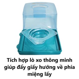COMBO 5 Hộp giấy vuông trong lò xo nhựa VIỆT NHẬT - Ngăn đựng tăm, đựng giấy ăn, vệ sinh - 2703 4