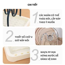 ,Kệ để nắp vung nồi DECO, kệ bếp đa năng điều chỉnh được khoảng cách, giá úp đĩa chảo tiện lợi bé 6