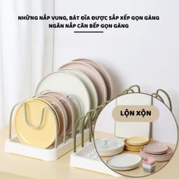 ,Kệ để nắp vung nồi DECO, kệ bếp đa năng điều chỉnh được khoảng cách, giá úp đĩa chảo tiện lợi bé 8