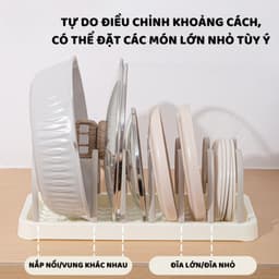 VINBEO Kệ để nắp vung nồi DECOR, giá để đĩa chảo đa năng có thể điều chỉnh khoảng cách trong nhà bếp ANHI004 2