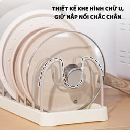 VINBEO Kệ để nắp vung nồi DECOR, giá để đĩa chảo đa năng có thể điều chỉnh khoảng cách trong nhà bếp ANHI004 4