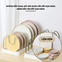 VINBEO Kệ để nắp vung nồi DECOR, giá để đĩa chảo đa năng có thể điều chỉnh khoảng cách trong nhà bếp ANHI004 7