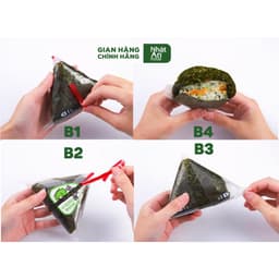 Rong Biển Onigiri - Nhật An Food, Lá Rong Biển Cuộn Cơm Nắm Tam Giác (có sẵn film wrap), 100% Rong Biển Chất Lượng Cao 5