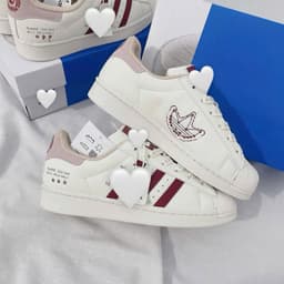 [ Tiệm giày ] Giày sneaker thể thao nữ sò hoa kẻ đỏ mận phối đồ xinh CP1 2
