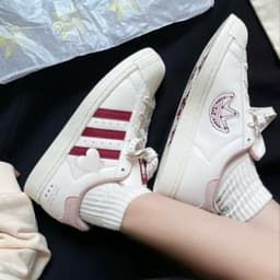 [ Tiệm giày ] Giày sneaker thể thao nữ sò hoa kẻ đỏ mận phối đồ xinh CP1 4