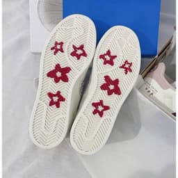 [ Tiệm giày ] Giày sneaker thể thao nữ sò hoa kẻ đỏ mận phối đồ xinh CP1 5