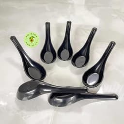 AMIZIN Combo 50 muỗng Phíp nhựa- Thìa Ăn cơm, canh, súp, cháo, thìa sinh tố - Trắng, đen, nâu VN AMIZIN 2