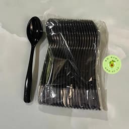 AMIZIN Combo 50 muỗng Phíp nhựa- Thìa Ăn cơm, canh, súp, cháo, thìa sinh tố - Trắng, đen, nâu VN AMIZIN 6