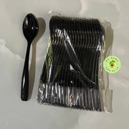 AMIZIN Combo 50 muỗng Phíp nhựa- Thìa Ăn cơm, canh, súp, cháo, thìa sinh tố - Trắng, đen, nâu VN AMIZIN 4